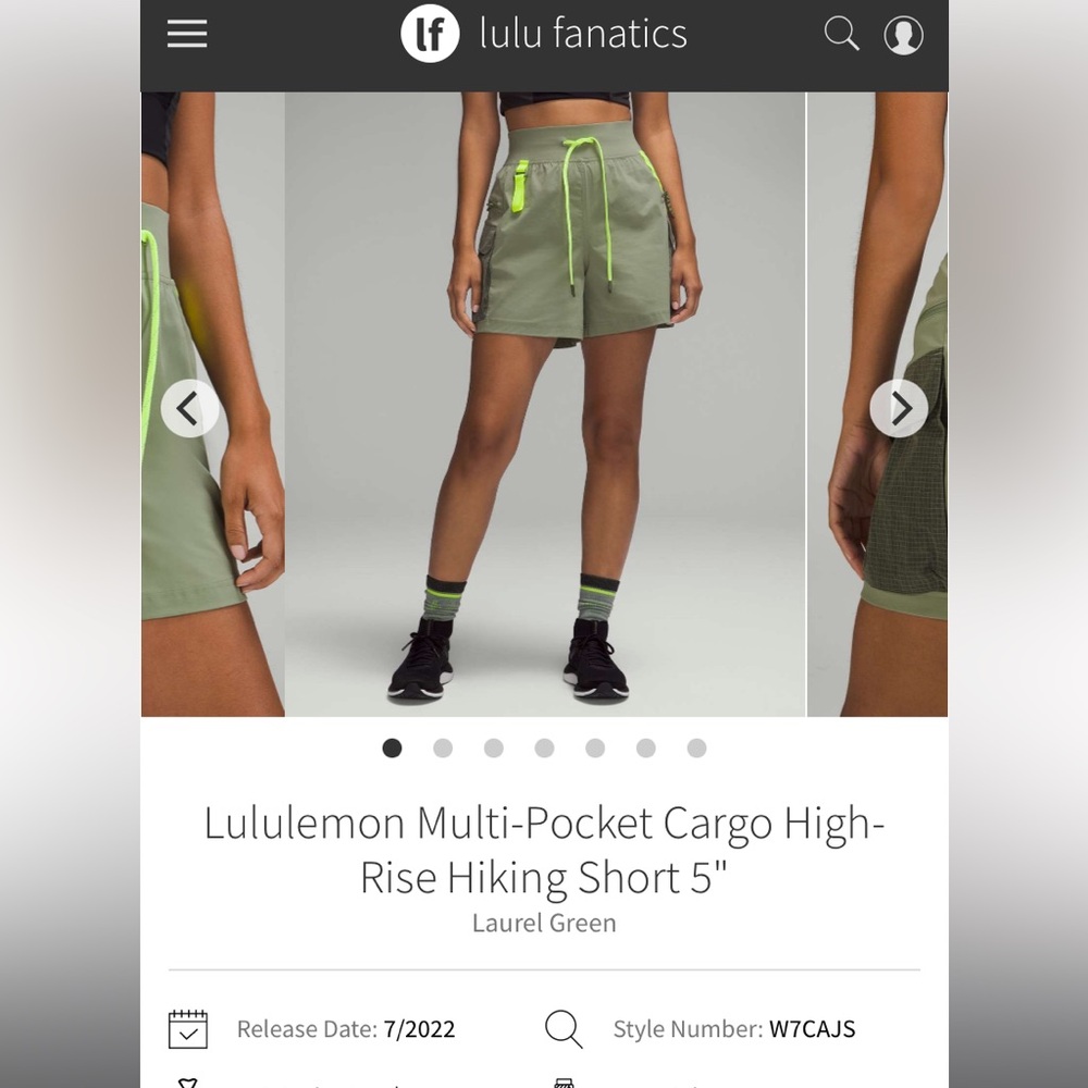 Lululemon Size 2 Hiking short